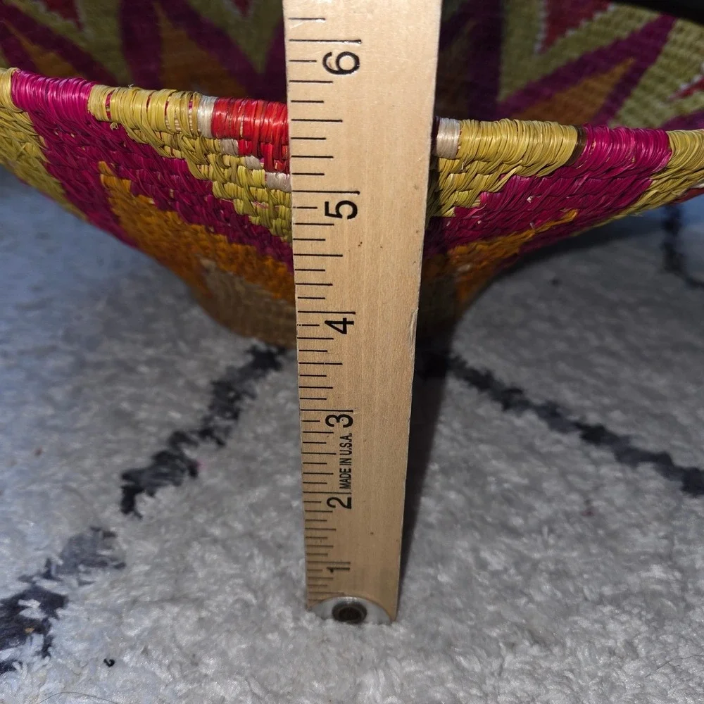 Artisan Woven Basket Bowl Colorful Boho‎ Decor Decorative Fruit Basket Bohemian